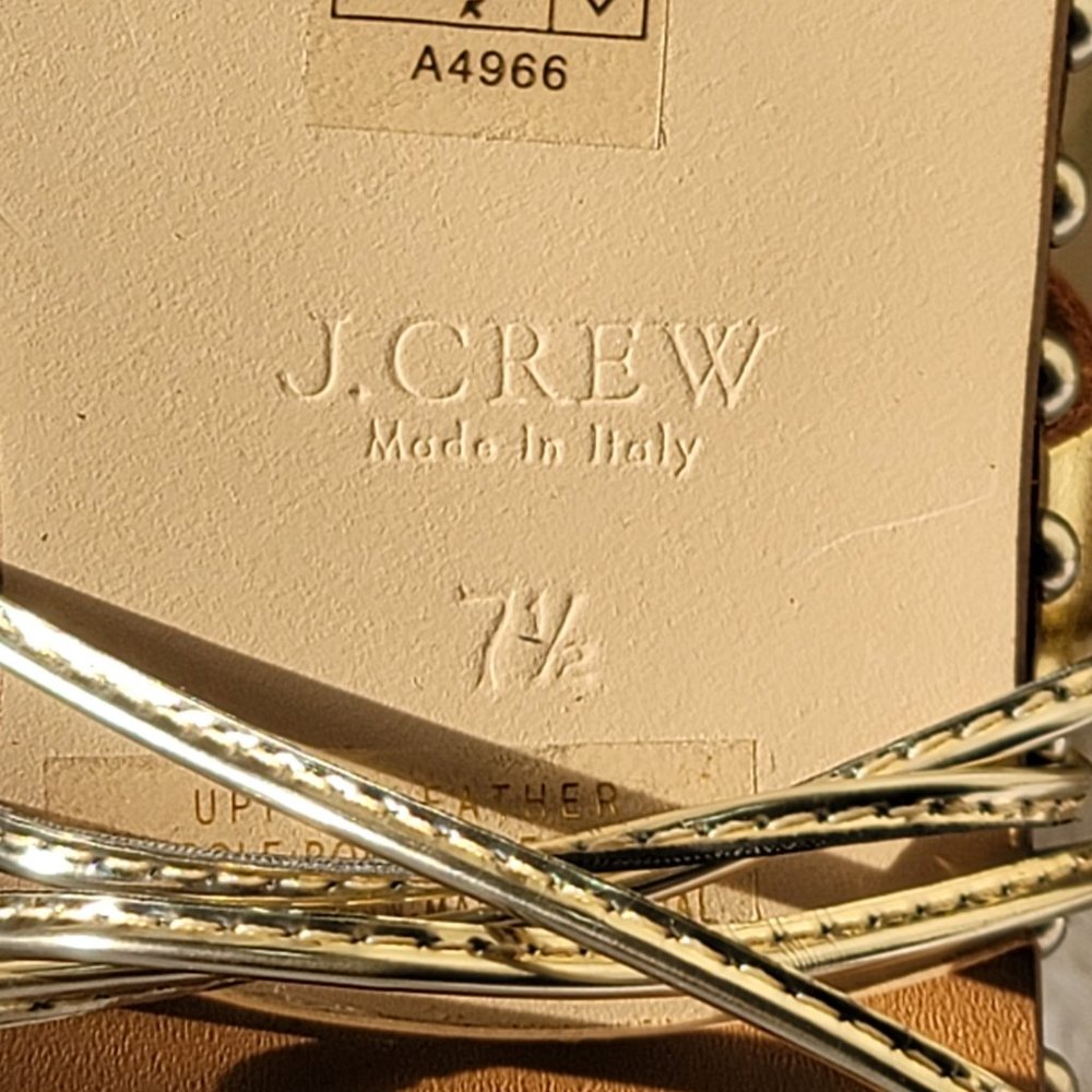 J. Crew Studded Gladiator Sandal Gold Leather.SALE!Was 60 Reduced to $45 - Picture 3 of 9